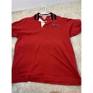 Cutter & Buck Corvette Chevy Golf Polo Shirt Mens M Red Logo 100% Cotton